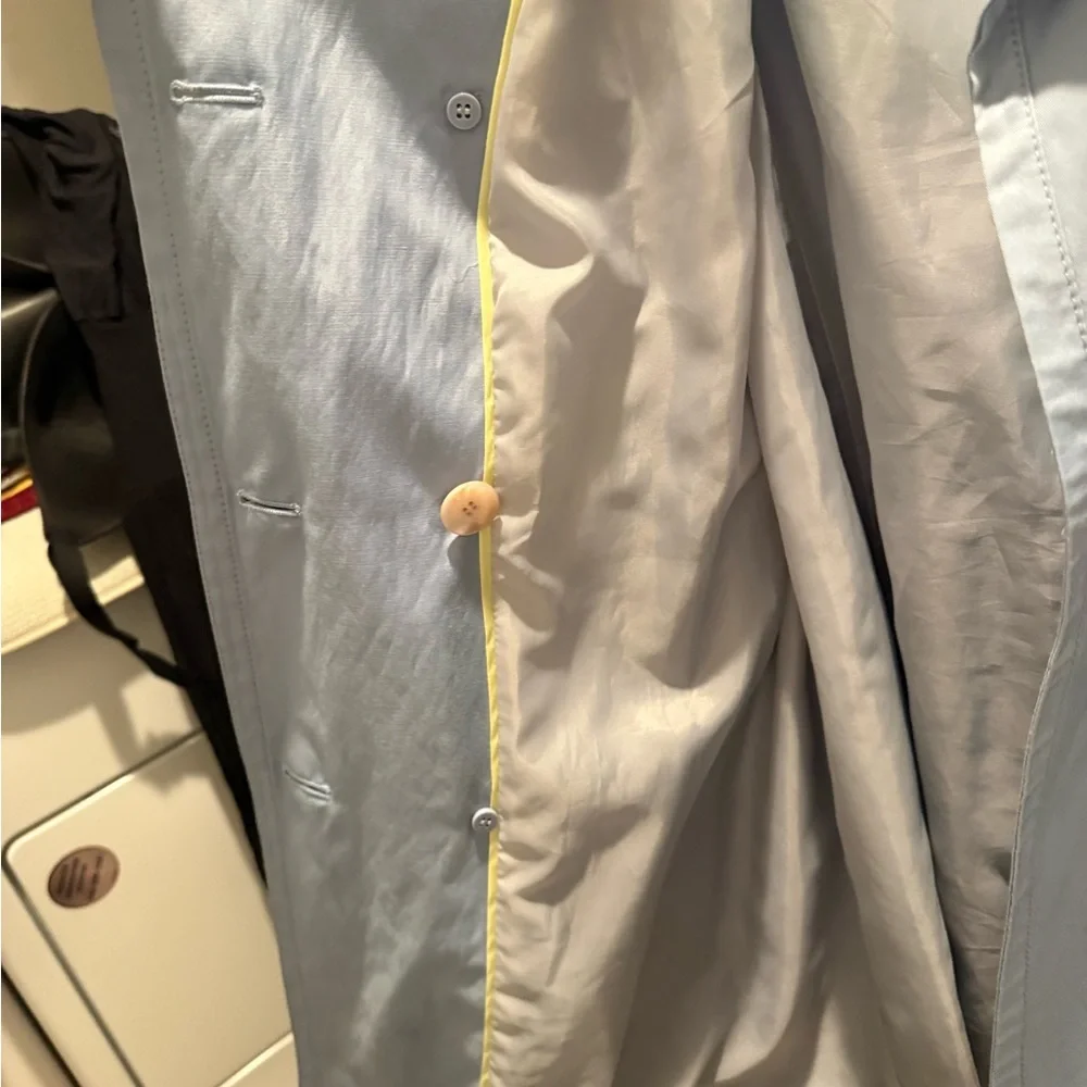 Calvin Klein Light Gray Double-Breasted Trench Coat - Picture 11 of 12